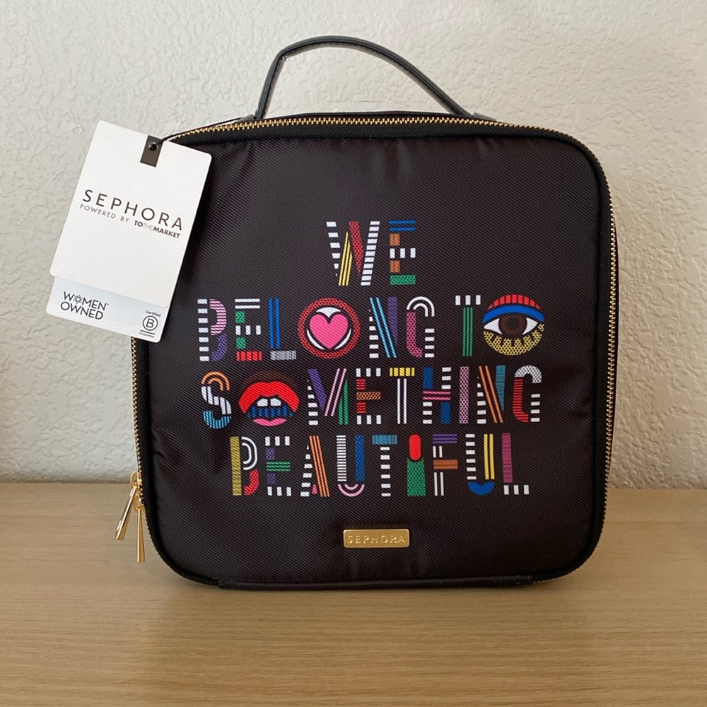 NWT Sephora Limited Edition WE BELONG TO SOMETHING BEAUTIFUL Makeup Cosmetic Bag
